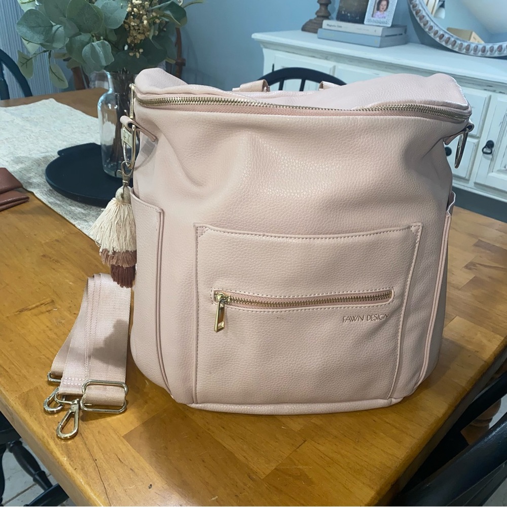 Fawn Design blush pink diaper bag